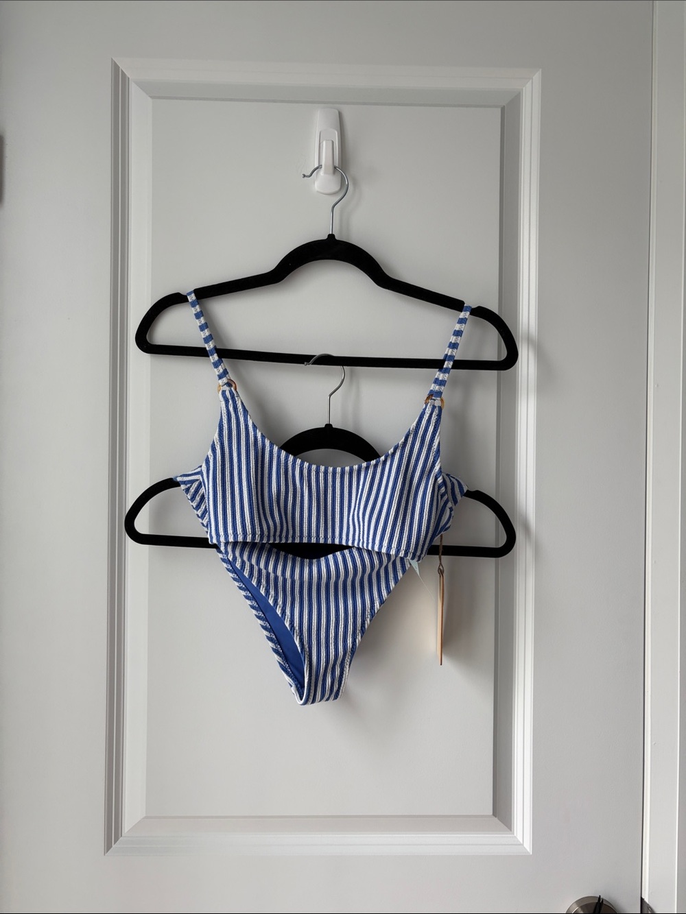 NWT Cabana del Sol Blue and White Bikini Set